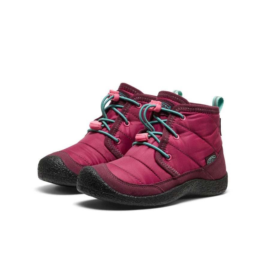 Big Kids' Howser II Waterproof Chukka  |  Beaujolais/Pool Blue - Image 2