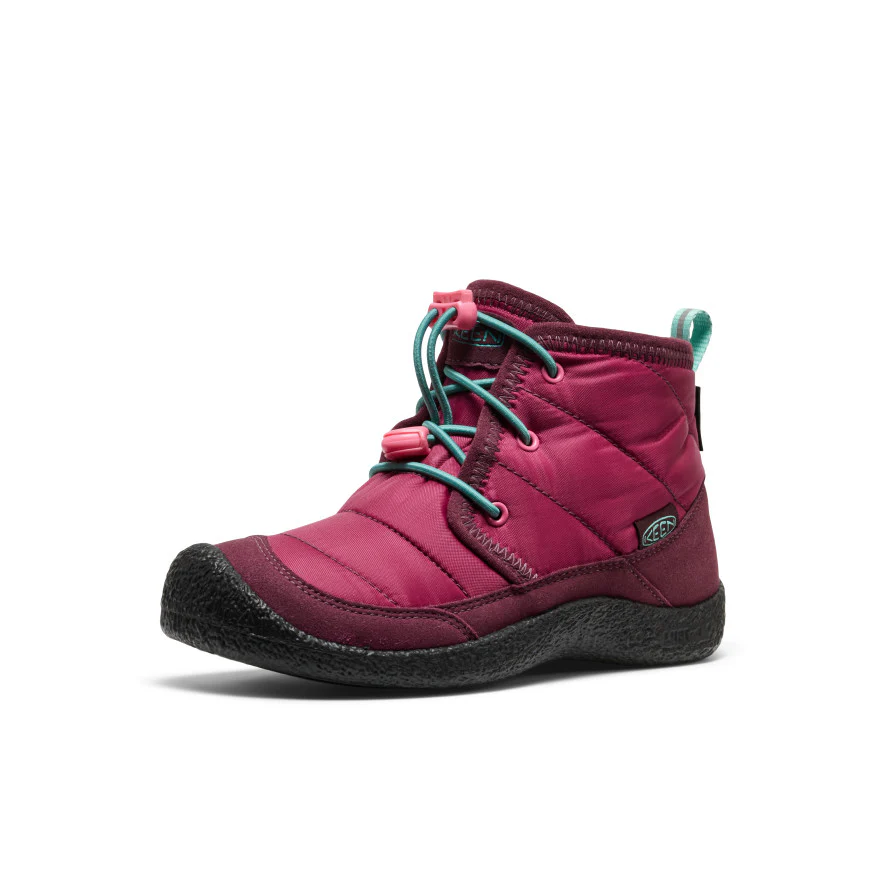 Big Kids' Howser II Waterproof Chukka  |  Beaujolais/Pool Blue - Image 3