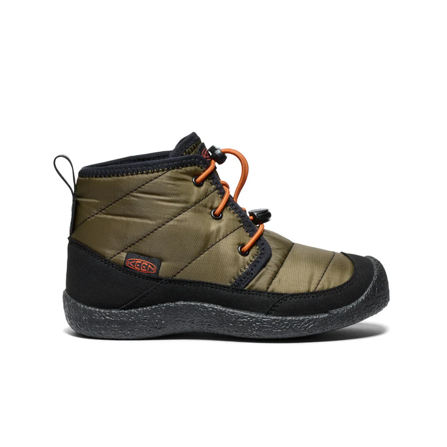 Big Kids' Howser II Waterproof Chukka | Dark Olive/Gold Flame