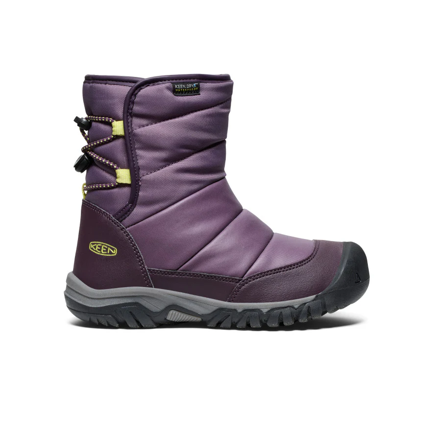 Big Kids' Puffrider Waterproof Winter Boot | Black Plum/Daiquiri Green - Image 7